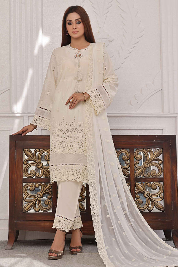 3 Piece Stitched - Fasna-e-Ishq Chikankari Suit ZA-FS-2421