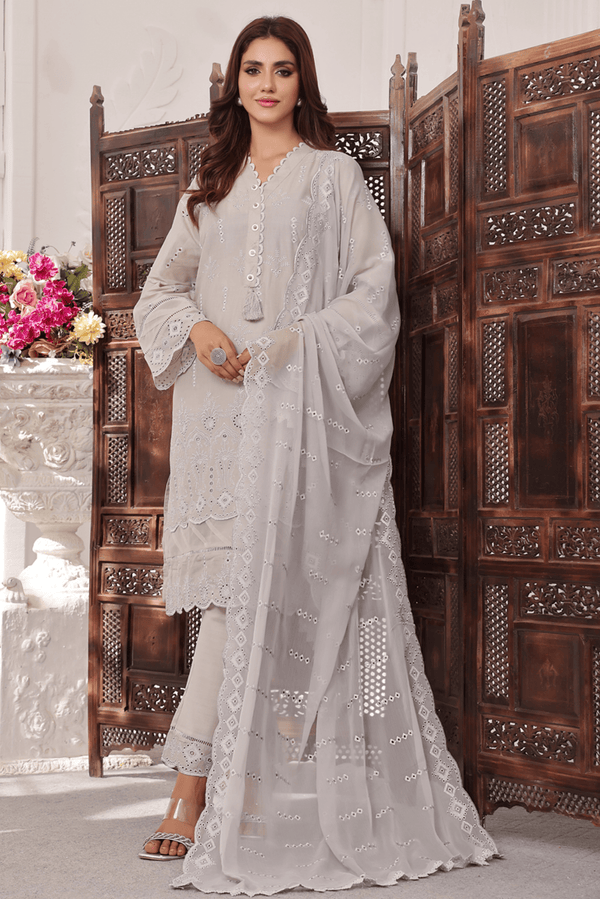 3 Piece Stitched - Fasna-e-Ishq Chikankari Suit ZA-FS-2428