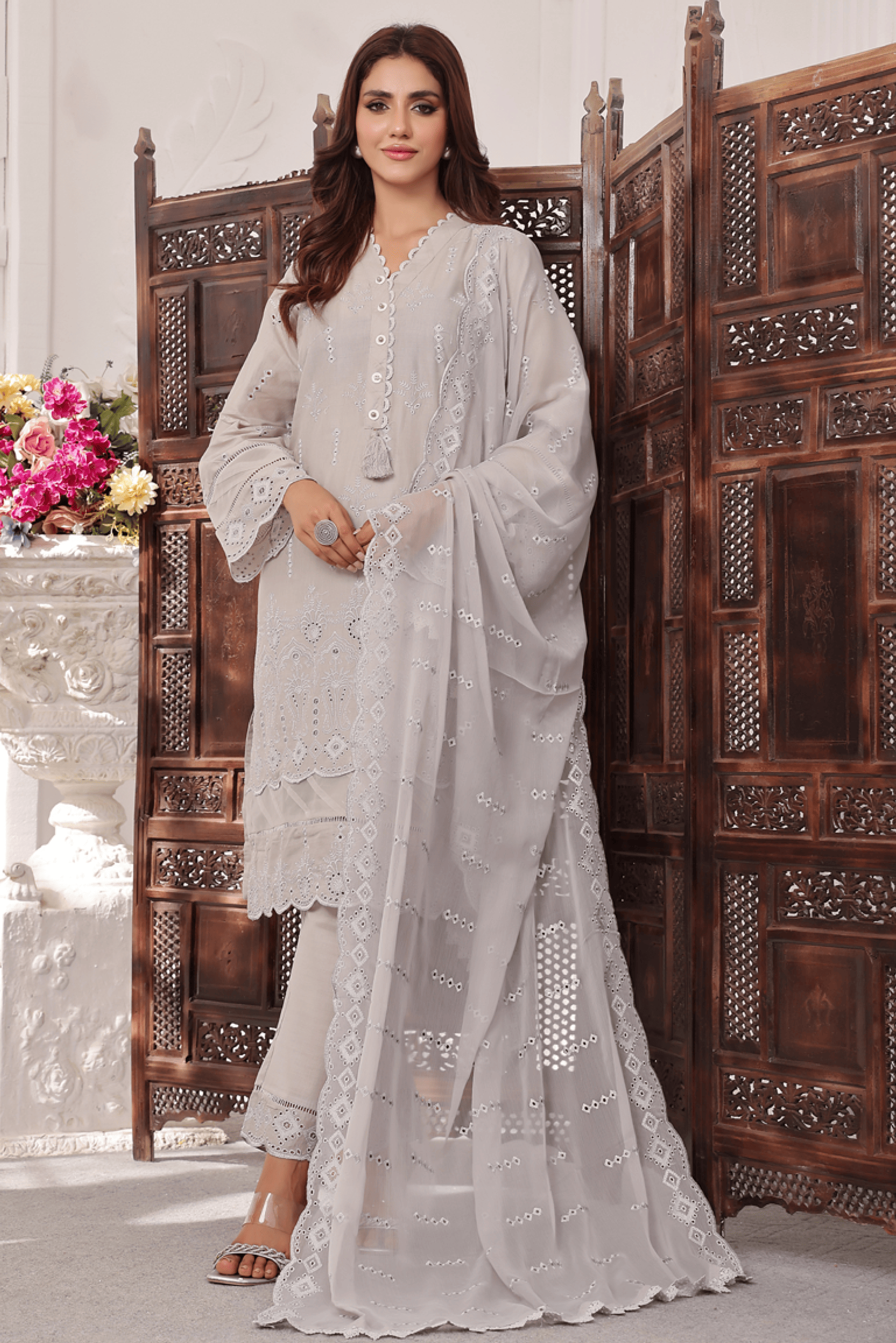 3 Piece Stitched - Fasna-e-Ishq Chikankari Suit ZA-FS-2428