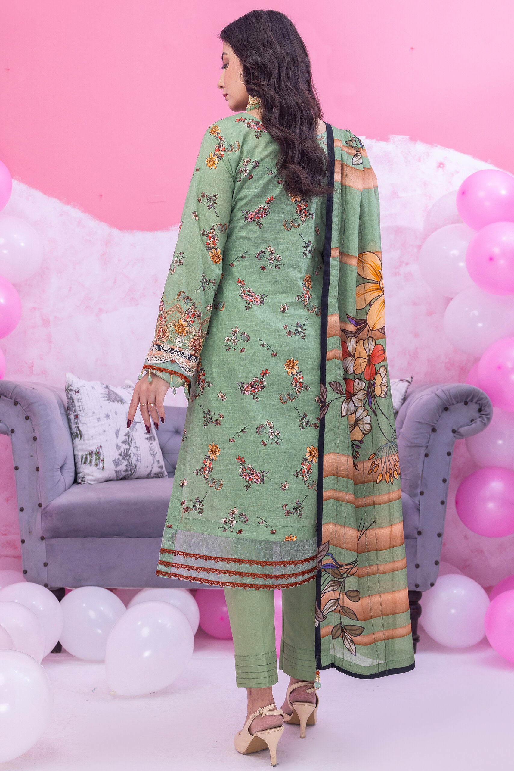 3 Piece Unstitched - Gardenia Chikankari Lawn Suit - GDP-104