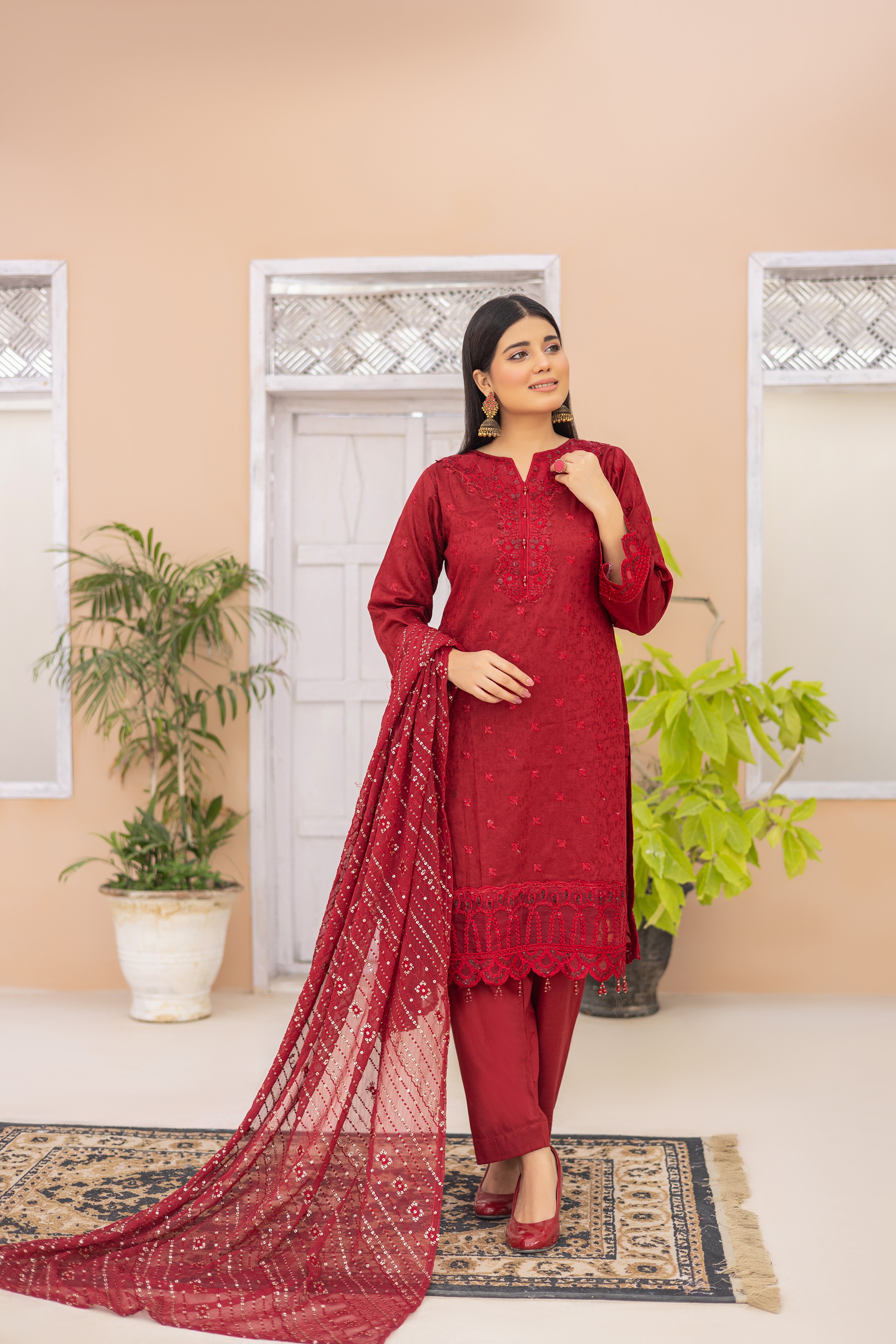 Maheroo-Semi Stitched Lawn