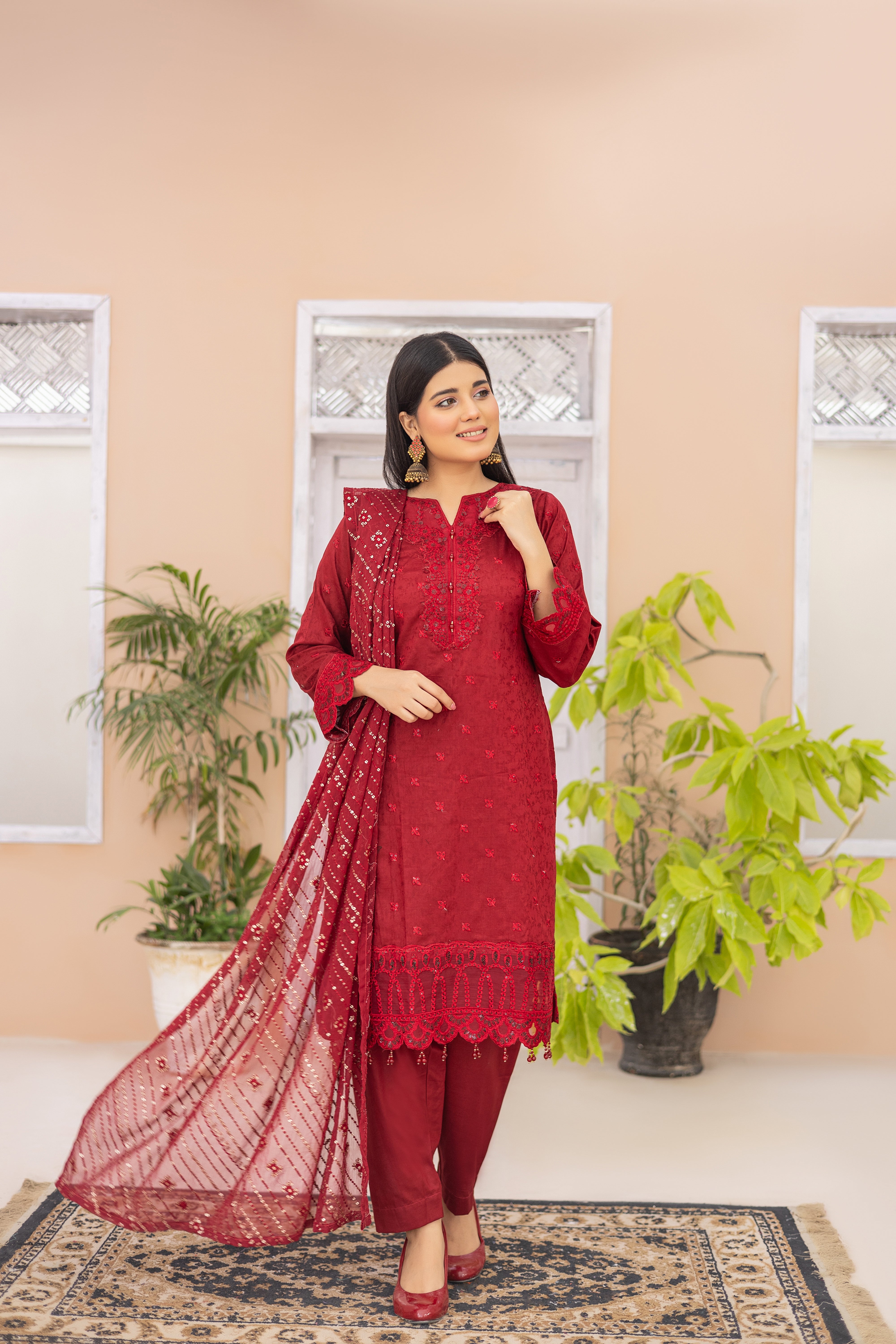 Maheroo-Semi Stitched Lawn