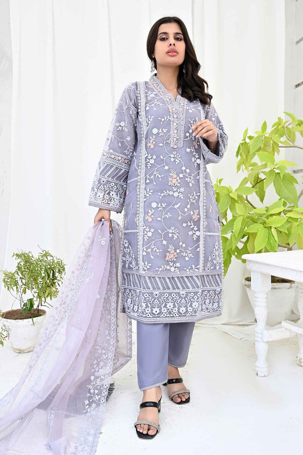 3 Piece Stitched - Vintage Embroidered Organza VEO-03