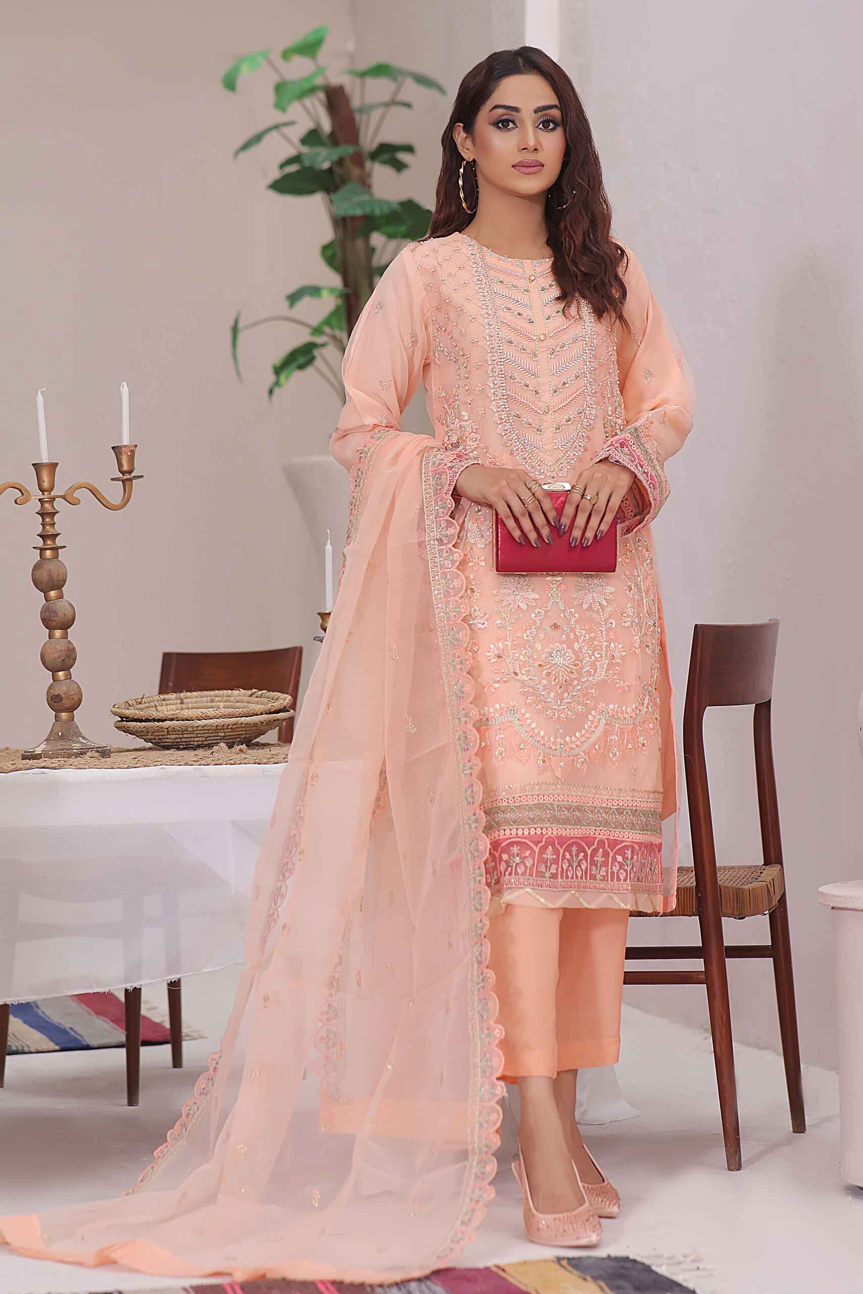 3 Piece Stitched - Vintage Embroidered Organza VEO-02
