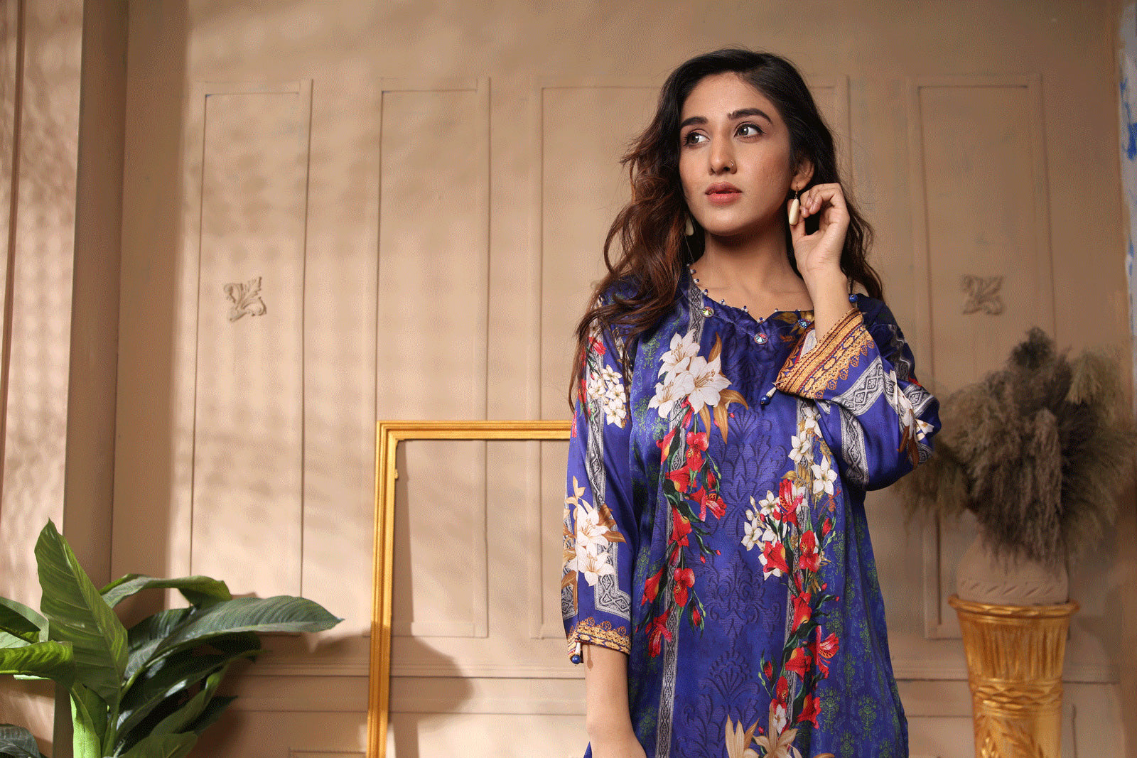 Charmeuse Silk Stitched Kurti-001