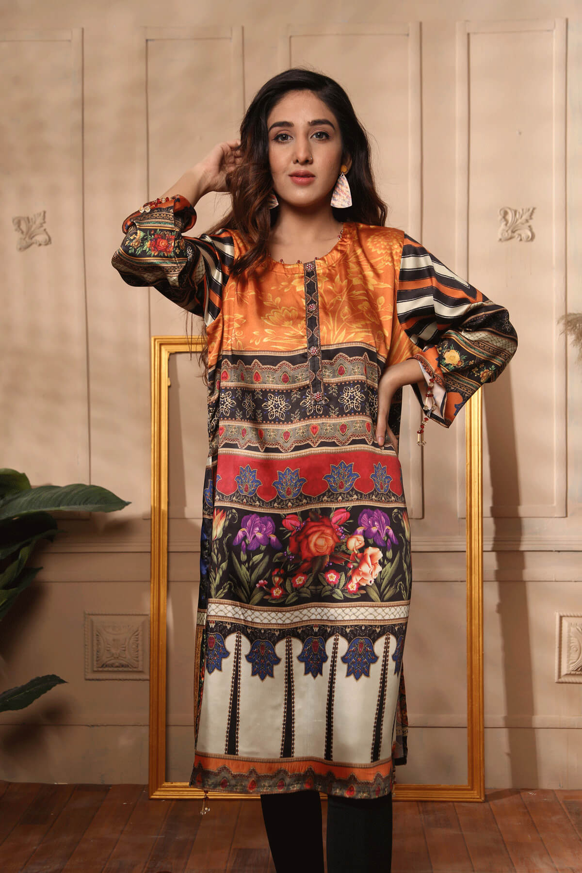 Charmeuse Silk Stitched Kurti-003