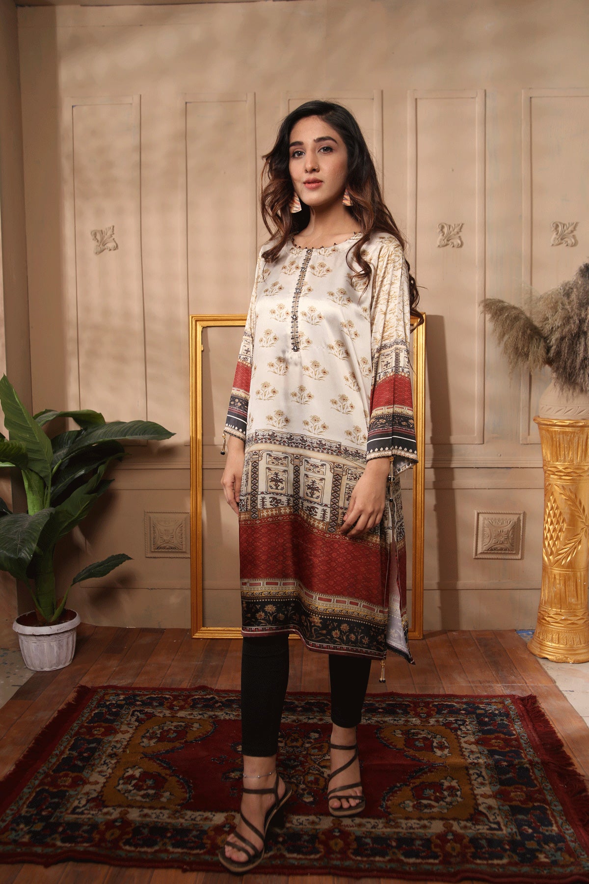 Charmeuse Silk Stiched Kurti-004