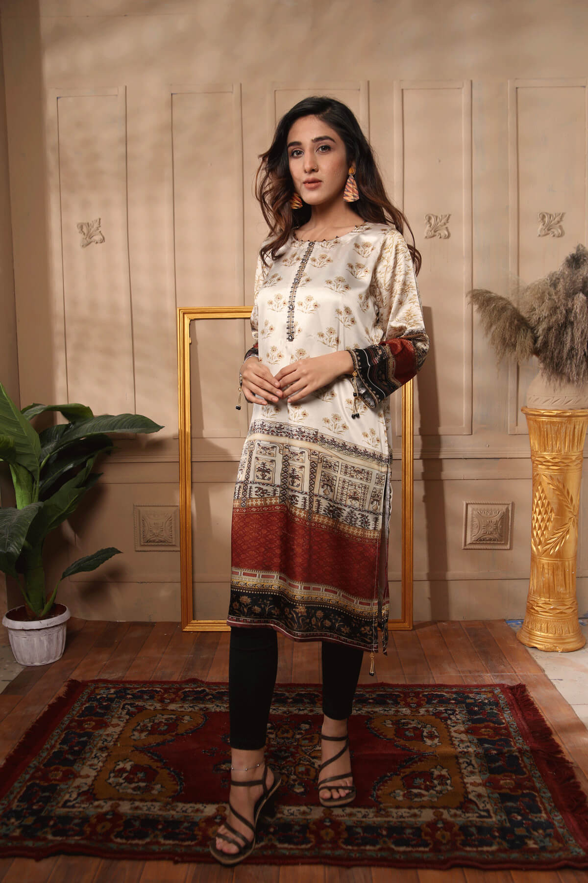 Charmeuse Silk Stiched Kurti-004