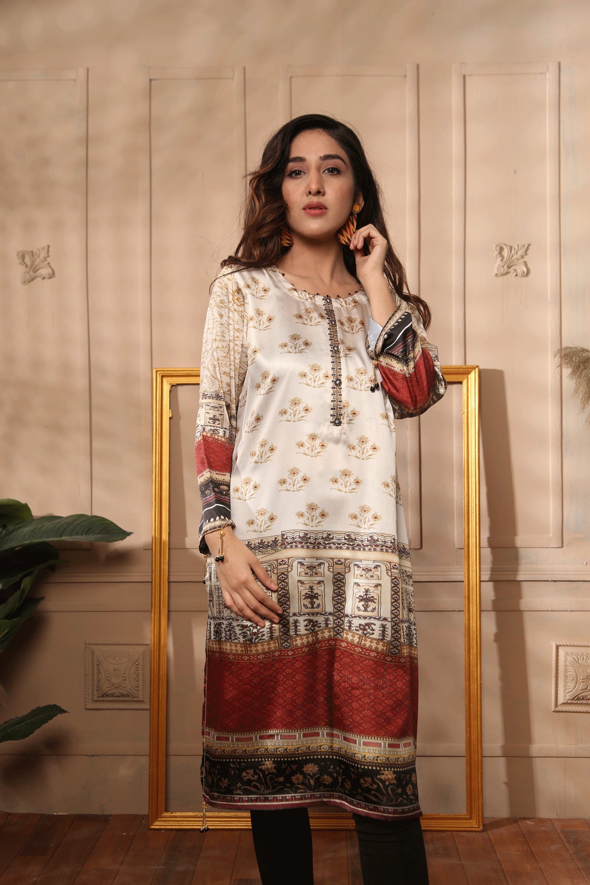 Charmeuse Silk Stiched Kurti-004