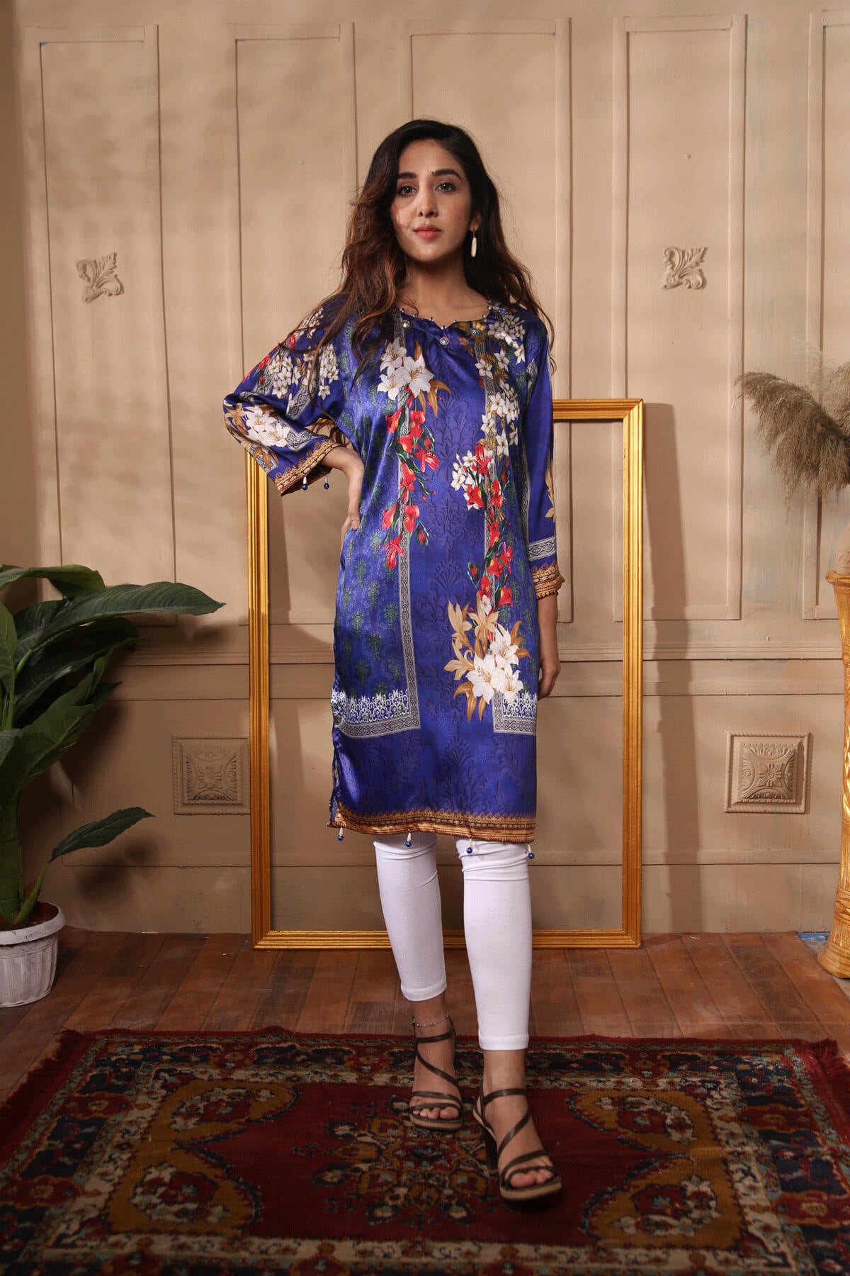 Charmeuse Silk Stitched Kurti-001