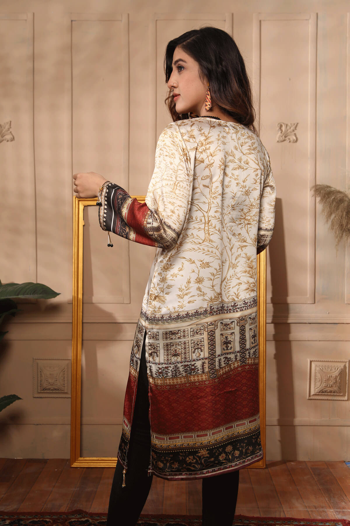 Charmeuse Silk Stiched Kurti-004