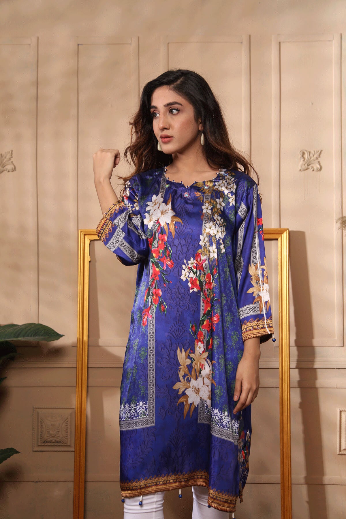 Charmeuse Silk Stitched Kurti-001