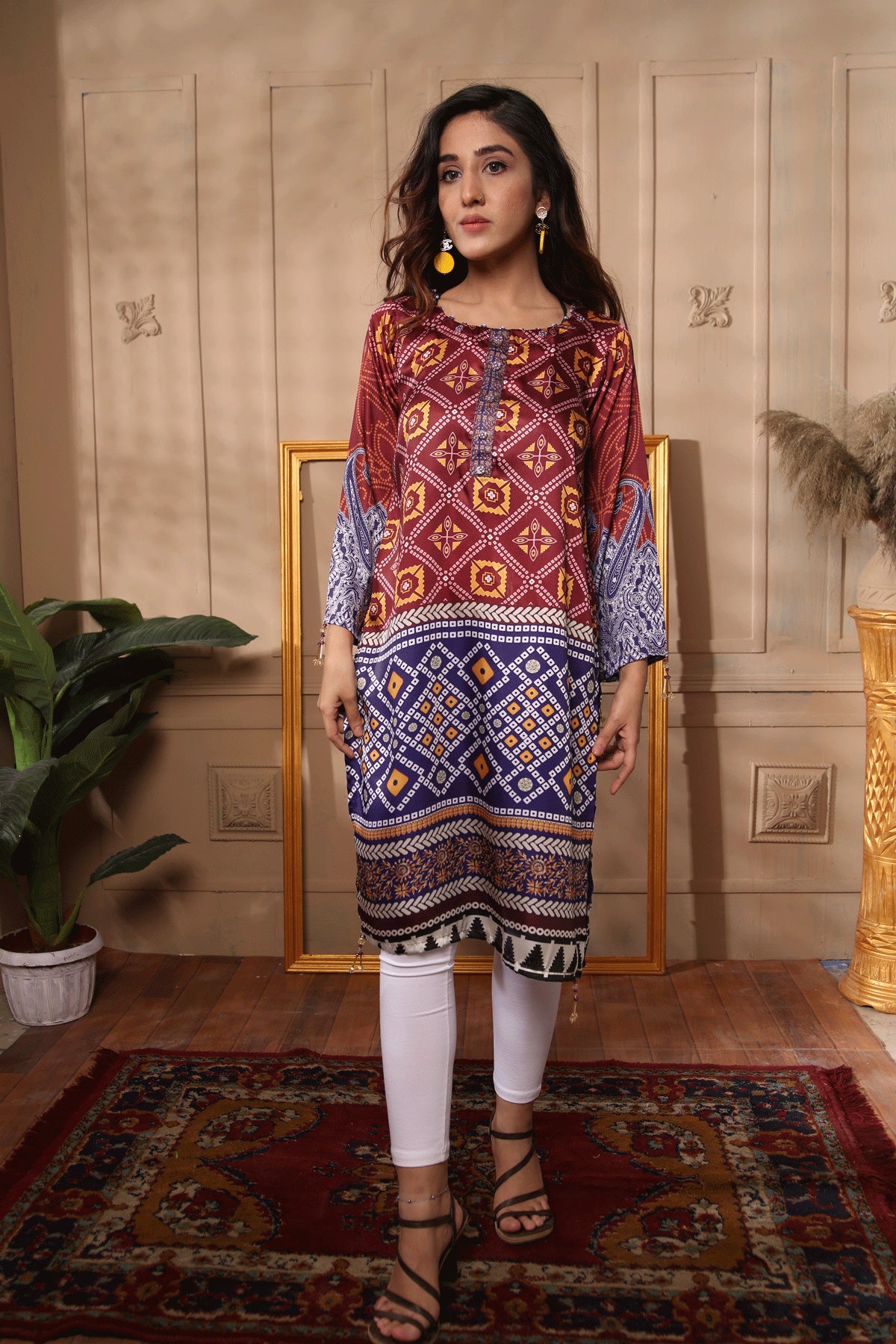 Charmeuse Silk Stitched Kurti-002