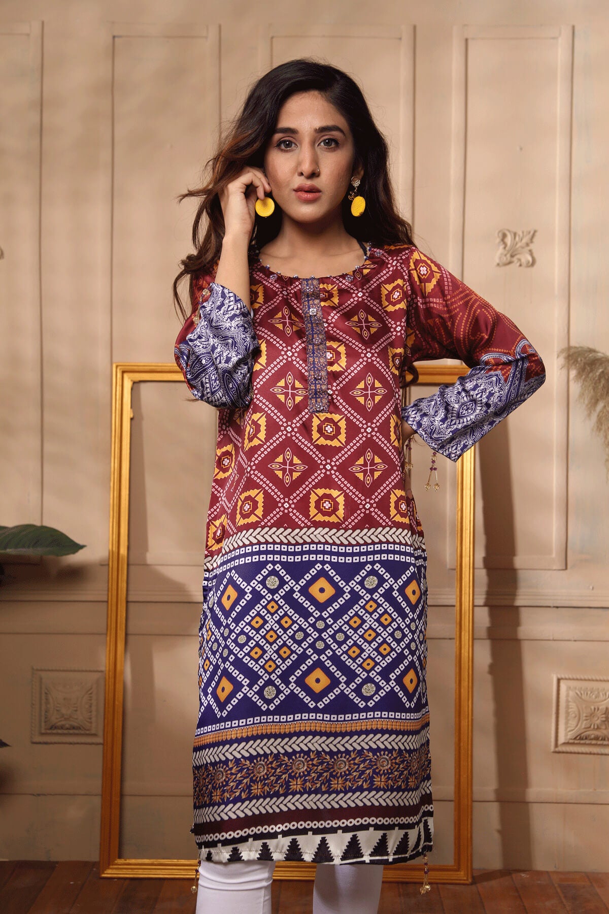 Charmeuse Silk Stitched Kurti-002