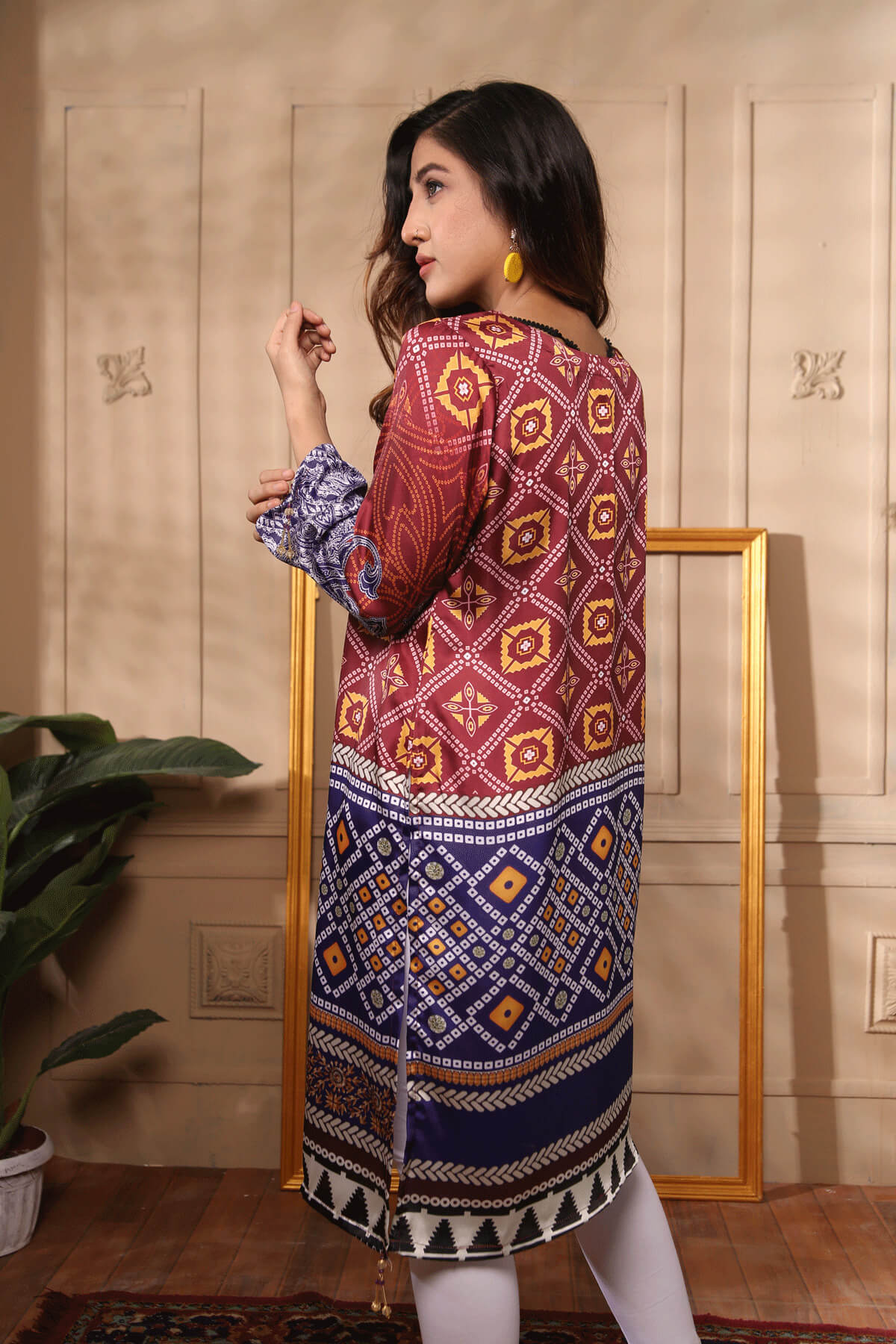 Charmeuse Silk Stitched Kurti-002